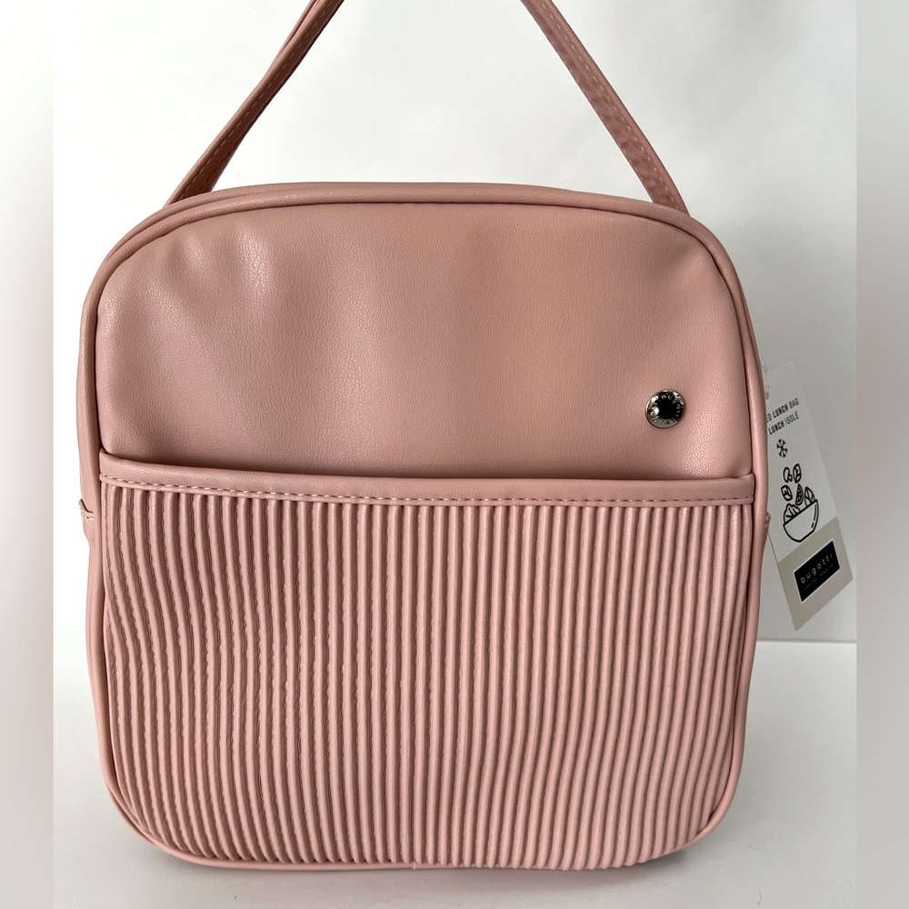 Bugatti Insulated Blush Faux Leather Lunch Tote Bag NWT